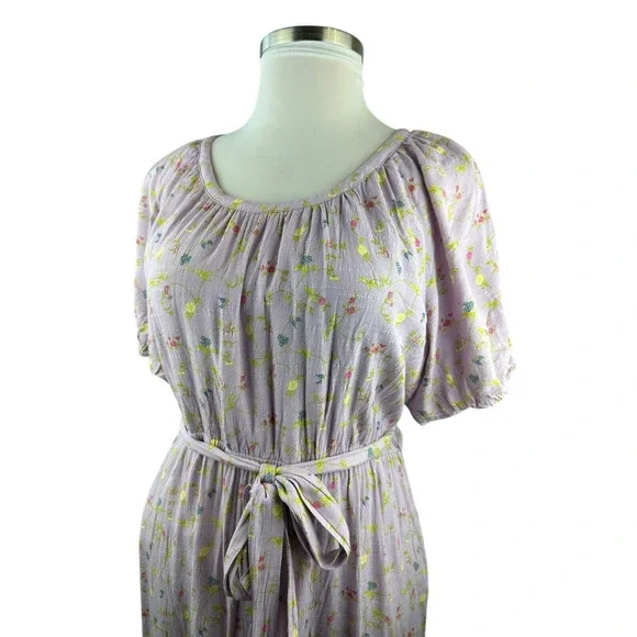 Matilda Jane Enchanted Garden Lavender Artist Floral Tiered Maxi Dress Size XXL - Picture 4 of 14